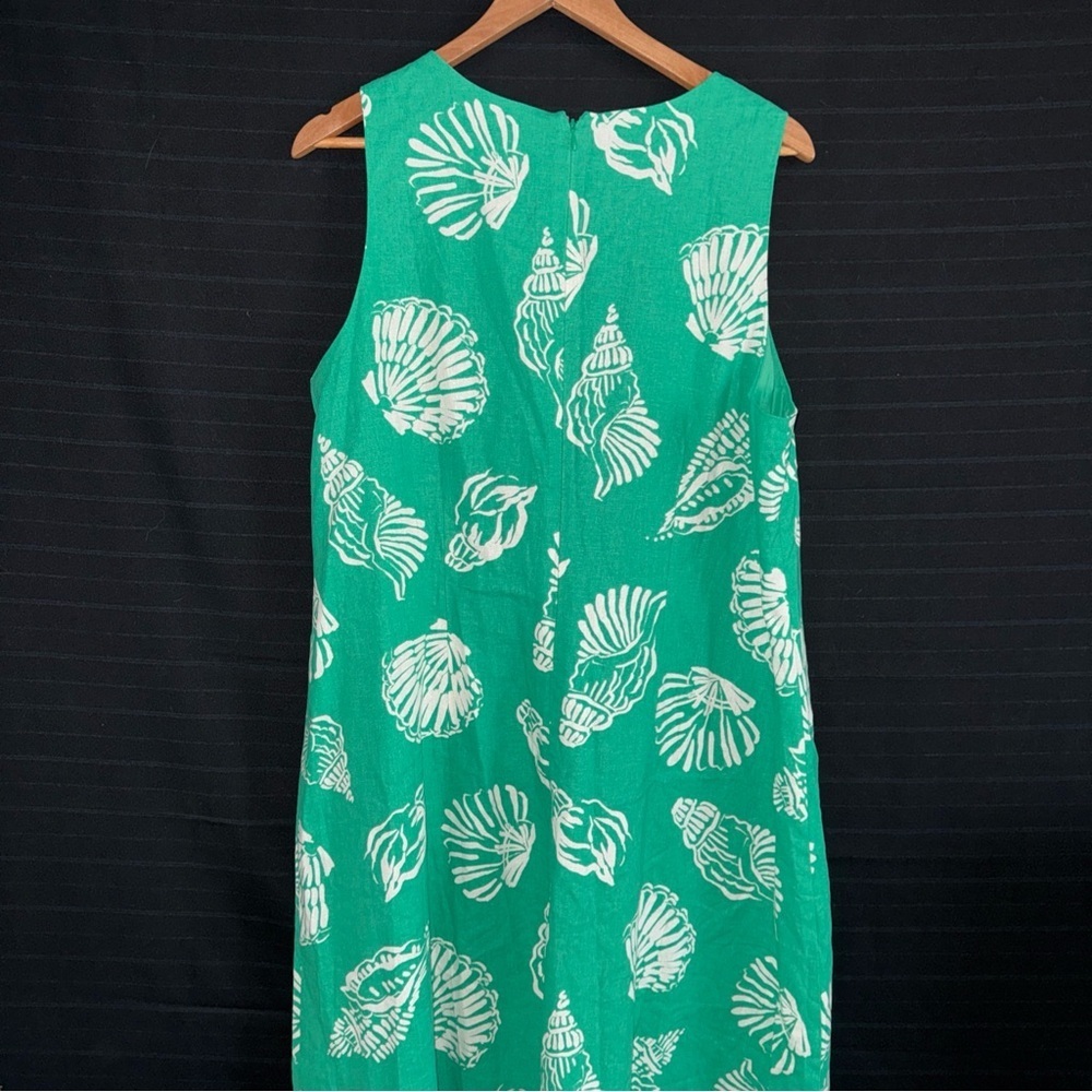 Jones New York Kelly Green Linen Blend Sea Shell Sleeveless Dress XL NWT - Picture 8 of 11